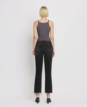 Load image into Gallery viewer, FLYING MONKEY - MID RISE RAW DISTRESSED HEM CROP FLARE JEANS F5300