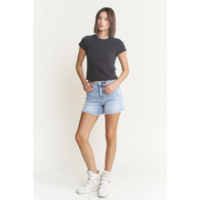 Load image into Gallery viewer, Mica Denim - SUPER HIGH SHORTS WITH FRAYED RAW HEM