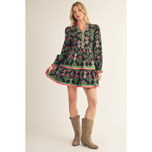 Load image into Gallery viewer, Floral Tiered Dress - Black