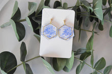 Load image into Gallery viewer, The Adorned Fox - Blue Chinoiserie Earrings, Drop Earrings, Dangle Earrings, S