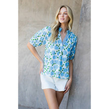 Load image into Gallery viewer, Puff Sleeve Flower Print Top