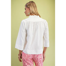 Load image into Gallery viewer, STYLE USA - Wide Sleeves  Ruffled Neck Blouse