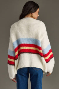 Ivory Striped Cardigan