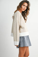 Load image into Gallery viewer, BUTTERMELON - Cozy Contrast Trim Sweater-BMW8575
