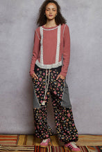 Load image into Gallery viewer, Long sleeve solid raw edge eyelet patch rib knit top