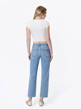 Load image into Gallery viewer, Flying Monkey - Mid Rise Medium Light Wash Crop Straight Jeans F9175