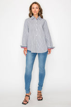 Load image into Gallery viewer, Jasmine Cotton Pinstripe Shirt
