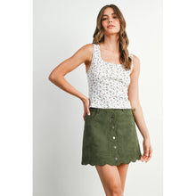 Load image into Gallery viewer, BUTTERMELON - Scallop Trim Button-Front Mini Skirt - BMS7859