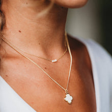 Load image into Gallery viewer, K'lani hair tie bracelets - "Glimmer" Gold with Pearl Necklace Set