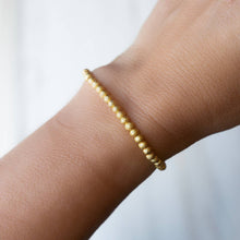 Load image into Gallery viewer, Lenny &amp; Eva - Tarnish Resistant Gold Plated 4mm Textured Beaded Stretch Br