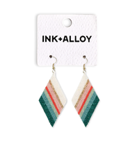 Load image into Gallery viewer, INK + ALLOY - Frida Mixed Stripe Beaded Earrings Teal Poppy Wholesale
