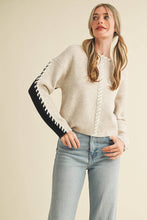 Load image into Gallery viewer, &amp;MERCI - WHIP STITCH TWO-TONE SWEATER MSW11155