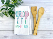 Load image into Gallery viewer, Game Set Match Tennis Towel, Tennis Kitchen Decor Racket