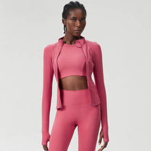 Load image into Gallery viewer, Sodalemon - Women High-Neck Waist-Shaping Yoga Running Workout Jacket