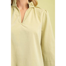 Load image into Gallery viewer, STYLE USA - Wide Sleeves  Ruffled Neck Blouse
