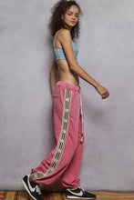 Load image into Gallery viewer, French terry striped patch trim star patch knit pants