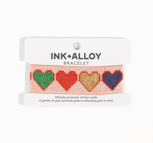 Load image into Gallery viewer, INK + ALLOY - Erin Multi Color Hearts Adjustable Beaded Bracelet Ivory