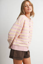 Load image into Gallery viewer, BUTTERMELON - Cozy Stripe Button-Up Cardigan- BMC8594