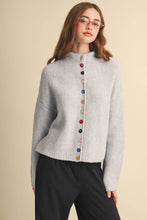 Load image into Gallery viewer, Striped Sweater Cardigan - Grey