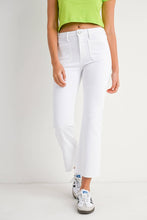 Load image into Gallery viewer, Just Black Denim - BP499J - OPWHT - Patch Pocket Cropped Flare