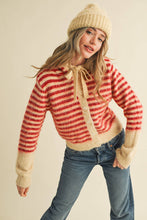 Load image into Gallery viewer, &amp;MERCI - STRIPED HOODIE SWEATER CARDIGAN MSW11063