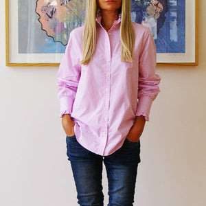 Lottie -Pink Stripe Cotton Poplin Shirt