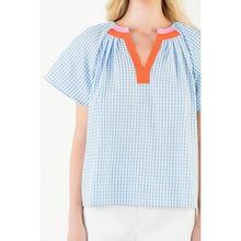Load image into Gallery viewer, Short Sleeve Gimgham Patterned Top