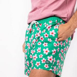 BILLYBELT - Flowers 100% recycled polyester swim shorts