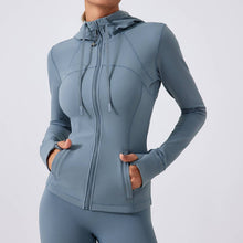 Load image into Gallery viewer, Sodalemon - Women Full Zipper Drawstring Hat Side Pocket Sport Jacket