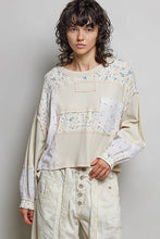 Load image into Gallery viewer, Long Sleeve Round Neck Floral Stripe Stitch Knit Top