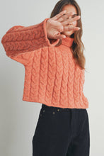 Load image into Gallery viewer, BUTTERMELON - Thick Braid With Turtle Neck Long-Sleeve Sweater -  BMW7168