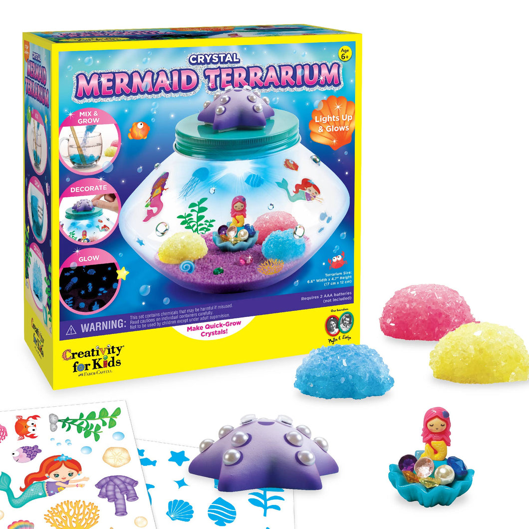 Grow Your Own Crystal Mermaid Terrarium DIY Kit for Kids