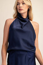 Load image into Gallery viewer, Halter Neck Cowl Neck Sleeveless Satin Top