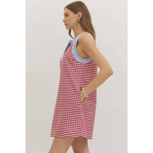Load image into Gallery viewer, Gingham print sleeveless mini dress