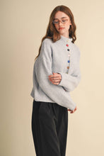 Load image into Gallery viewer, Striped Sweater Cardigan - Grey