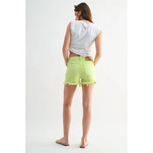 Load image into Gallery viewer, Mica Denim - HIGH RISE RAW HEM SHORTS BUTTON UP