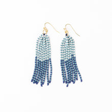 Load image into Gallery viewer, INK + ALLOY - Game Day Tassel Seed Bead Earrings Navy, Blue, + White Wholesale