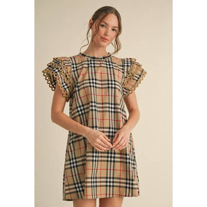 STYLE USA - Plaid check print dress