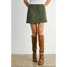 Load image into Gallery viewer, BUTTERMELON - Scallop Trim Button-Front Mini Skirt - BMS7859