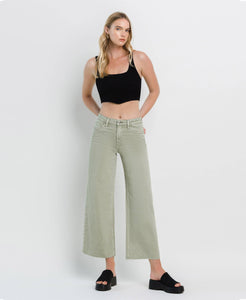 Vervet by Flying Monkey High Rise Wide Leg Jeans - Swamp