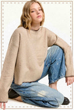 Load image into Gallery viewer, La Miel - JDS3607-Crew Mock Neck Sweater ContrastStitch Halloween Fall