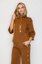 Load image into Gallery viewer, Joh Apparel - Francine French Scuba Pearl Hoodie: Burnt Orange / XS / 7425FT