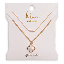 Load image into Gallery viewer, K'lani hair tie bracelets - "Glimmer" Gold with Pearl Necklace Set