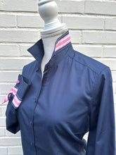 Load image into Gallery viewer, Pearly Vine - Audrey Ribbon FC - Navy w Navy &amp; Pink Stripe Ribbon