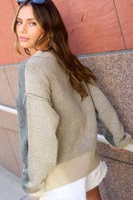 Load image into Gallery viewer, La Miel - MCS3556-Loose Fit Color Block Round Neck Sweater Fall