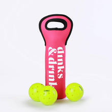 Load image into Gallery viewer, Pickleballs in a Wine Bag: Pink: Dinks &amp; Drinks